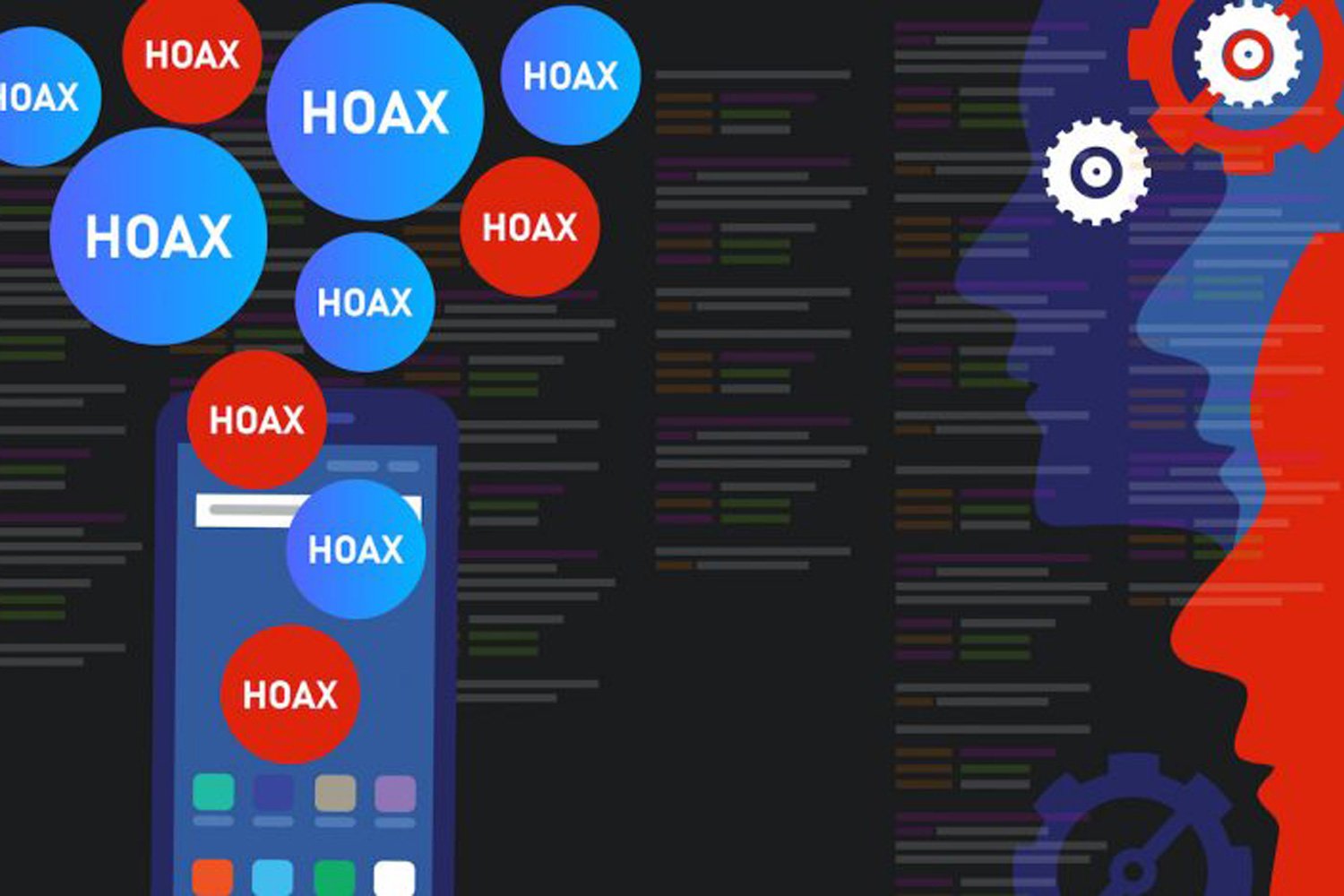 illustration of hoax bubbles